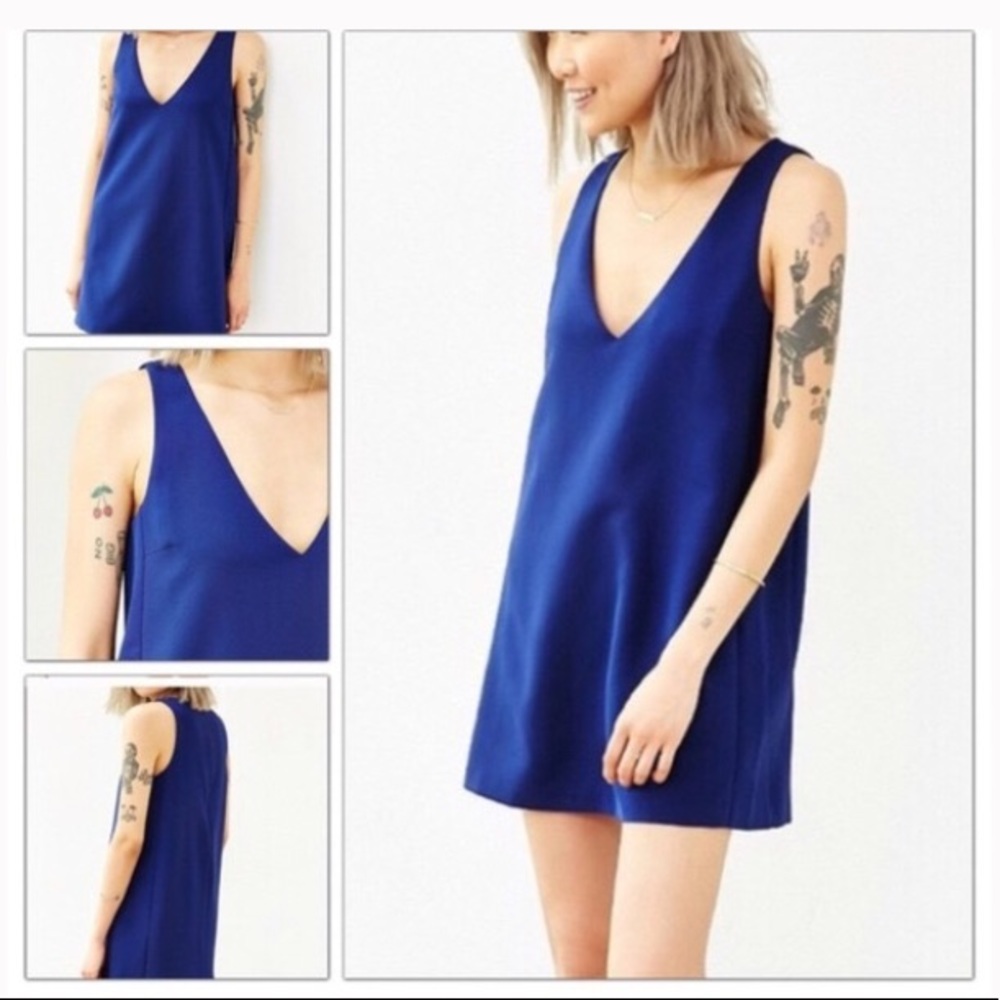 Urban Outfitters Navy Blue V-Neck Shift Dress